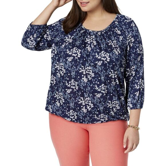 MICHAEL Michael Kors Plus Floral Blouson Pullover Long Sleeve Top – Size 2X - Picture 1 of 2